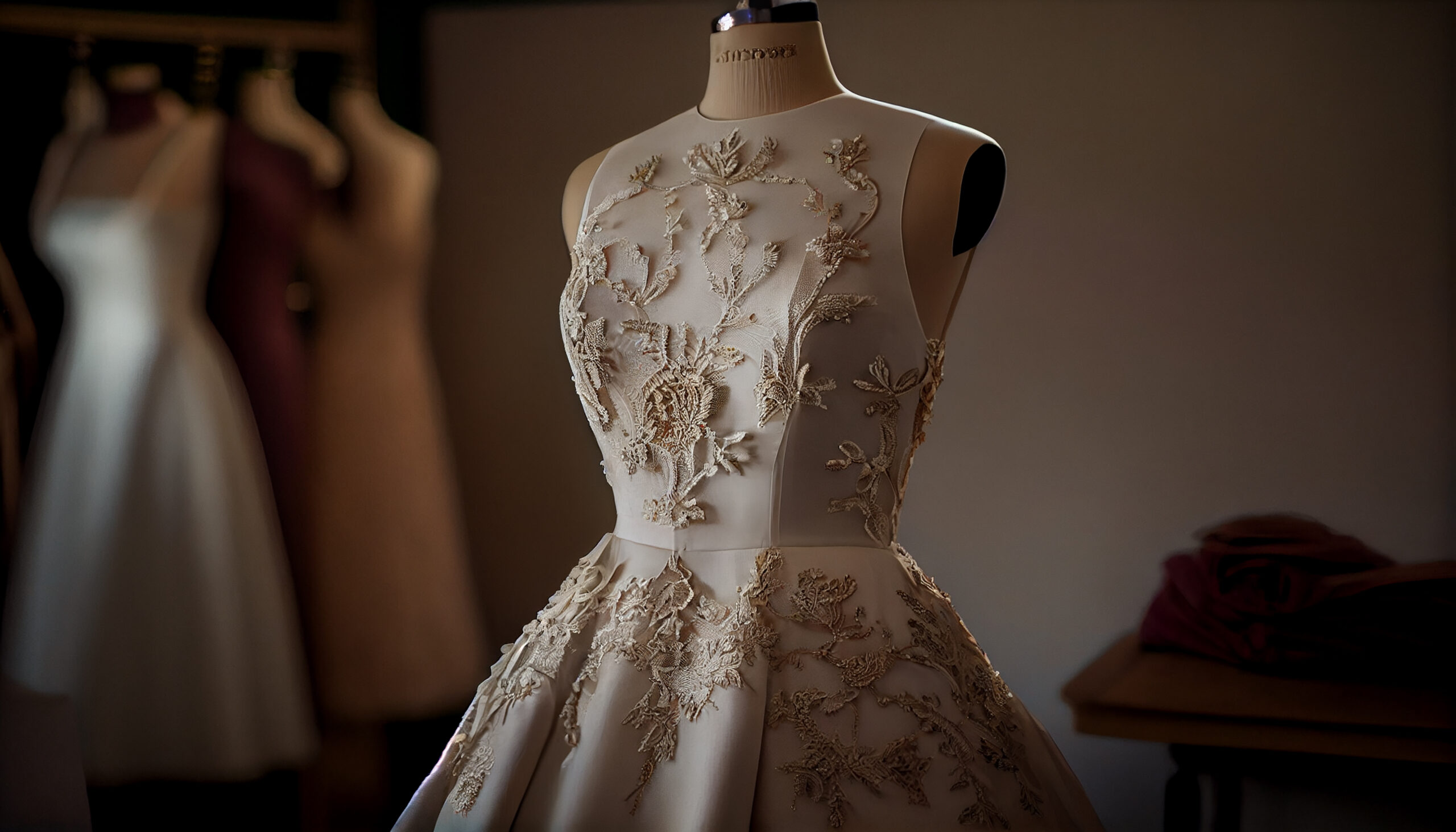 Mikado Fabric wedding gown