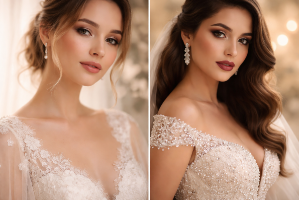 Natural vs. Glam Bridal Makeup: Match it to Your Gown