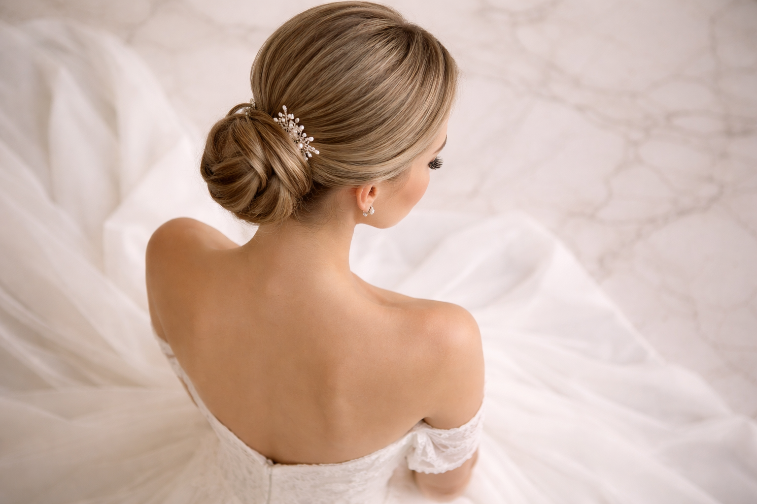 Flares Bridal + Formal | Best Wedding Hairstyles for Strapless Dresses Classic Updo hairstyle for brides