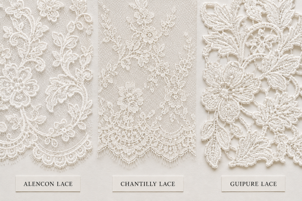 Flares Bridal + Formal | Wedding Dress Glossary (A-Z): Every Term a Bride Needs to Know Lace (Alencon + Chantilly)