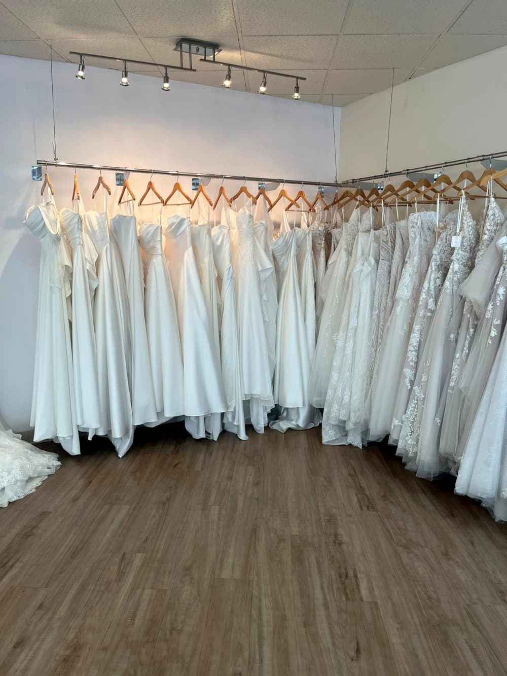 Designer wedding dress collection at Flares Bridal + Formal in Walnut Creek