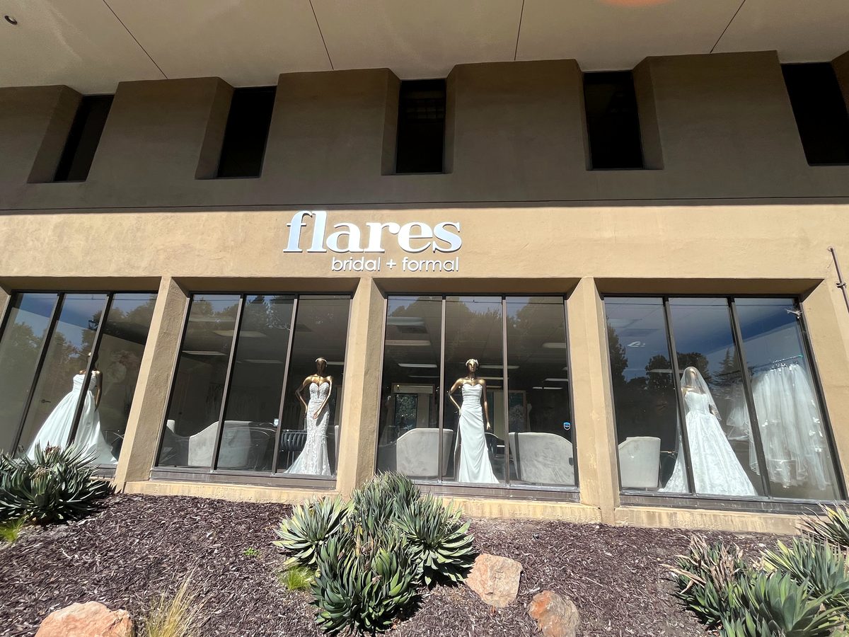Flares Bridal + Formal on N Broadway, Walnut Creek, seen from the street